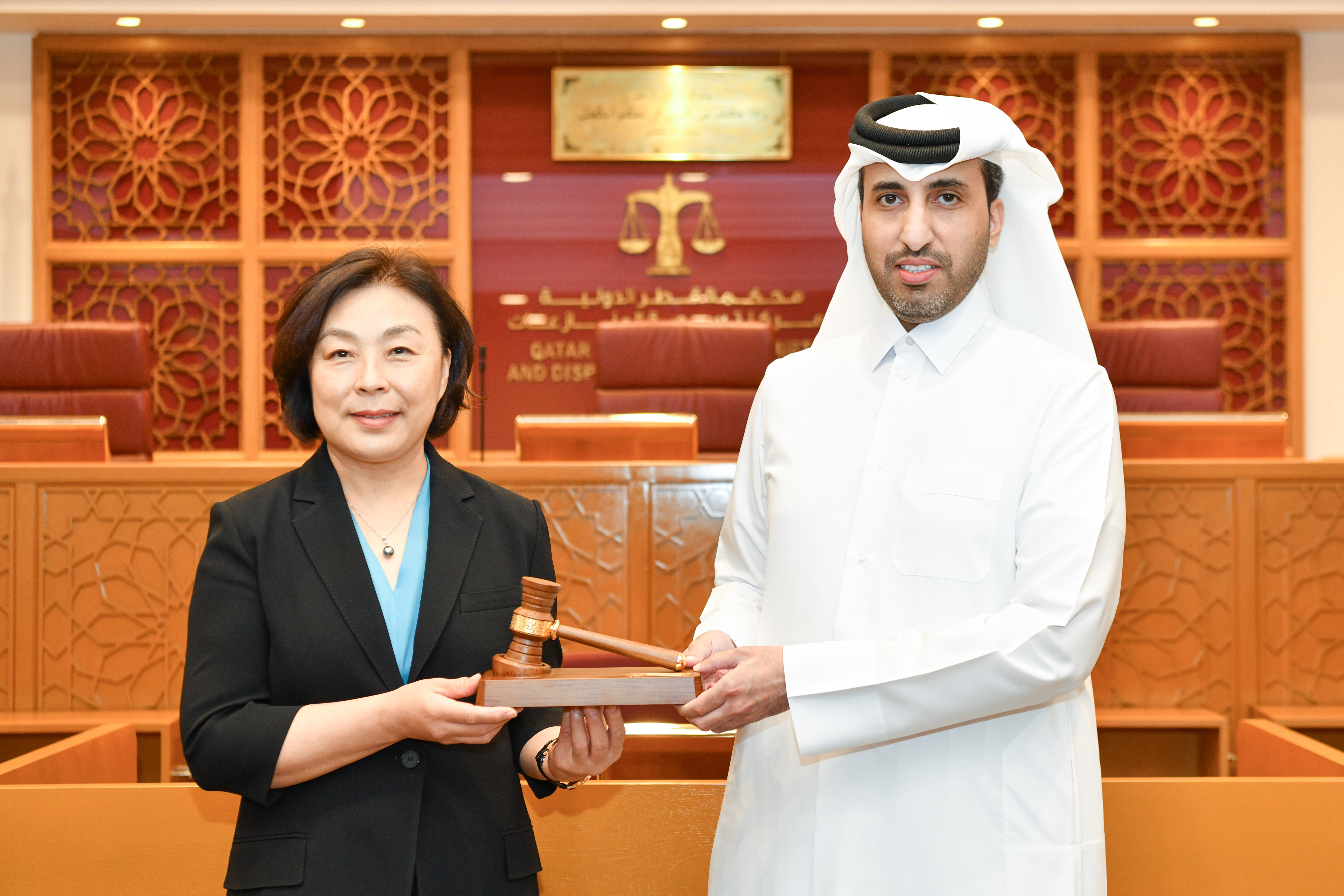 Faisal Al Sahouti and Judge Zhao Hong, President of the Court